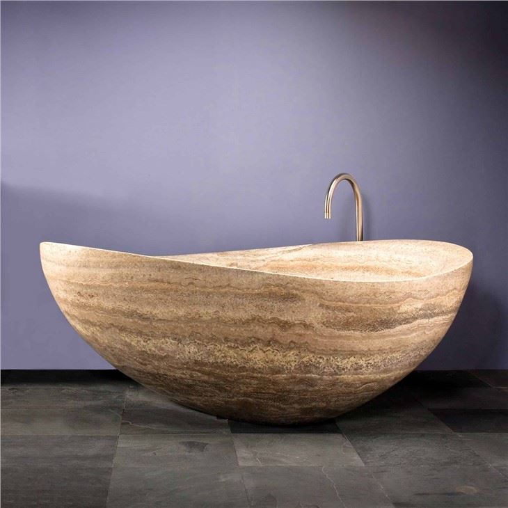 Beige Travertine Bathtub