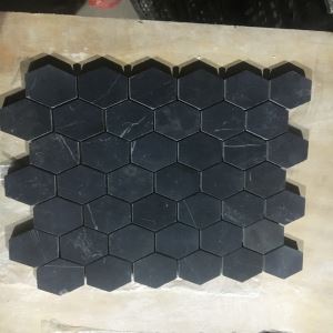 Piastrella a mosaico Marquina nera esagonale