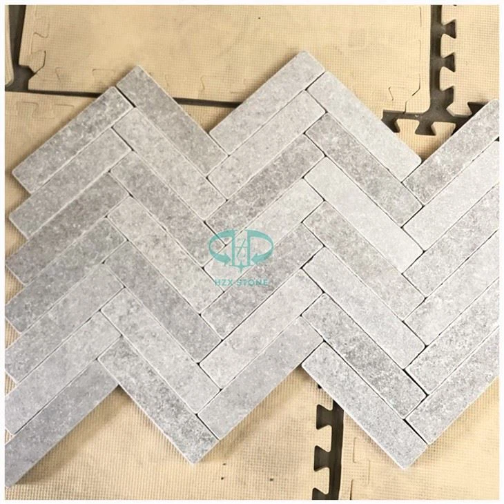 Piastrelle di mosaico tumbled in marmo grigio Cindy