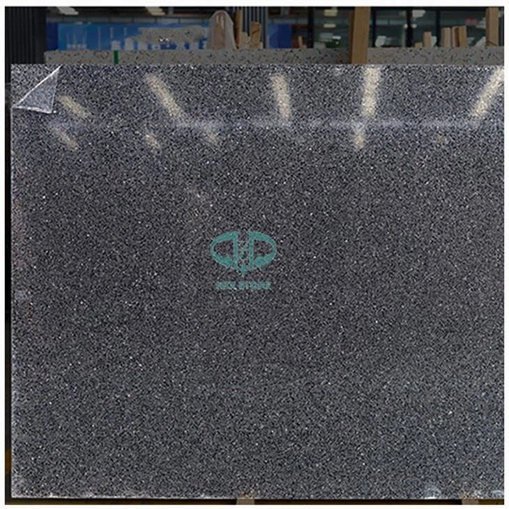 Cement Base Black Terrazzo Stone Slab