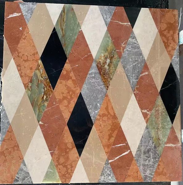 Geometric Waterjet Medallion Tiles