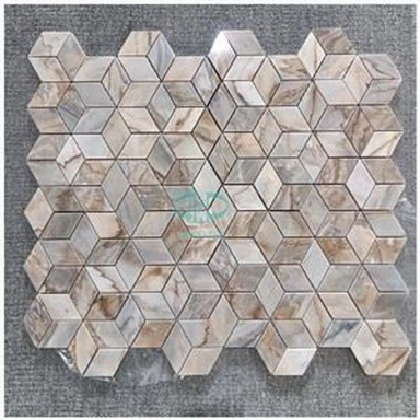 Piastrella di mosaico 3D in marmo marrone