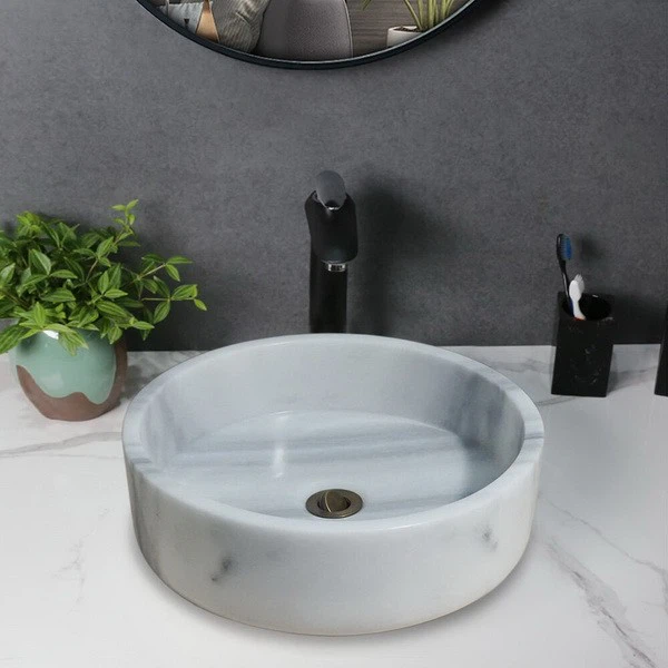 White Marble Basin For Interior